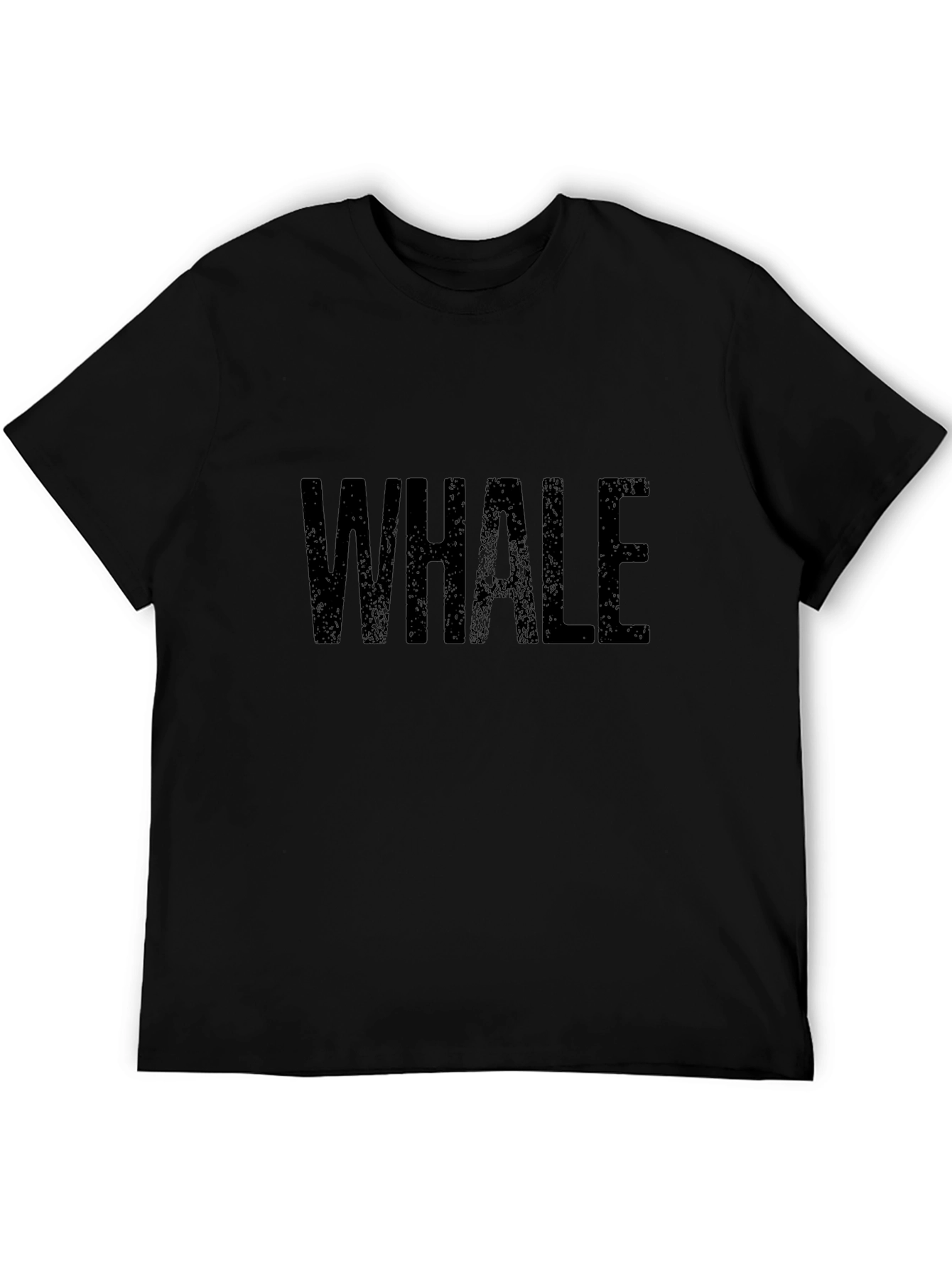 Whale Graphic Tee - Black Cotton T-Shirt