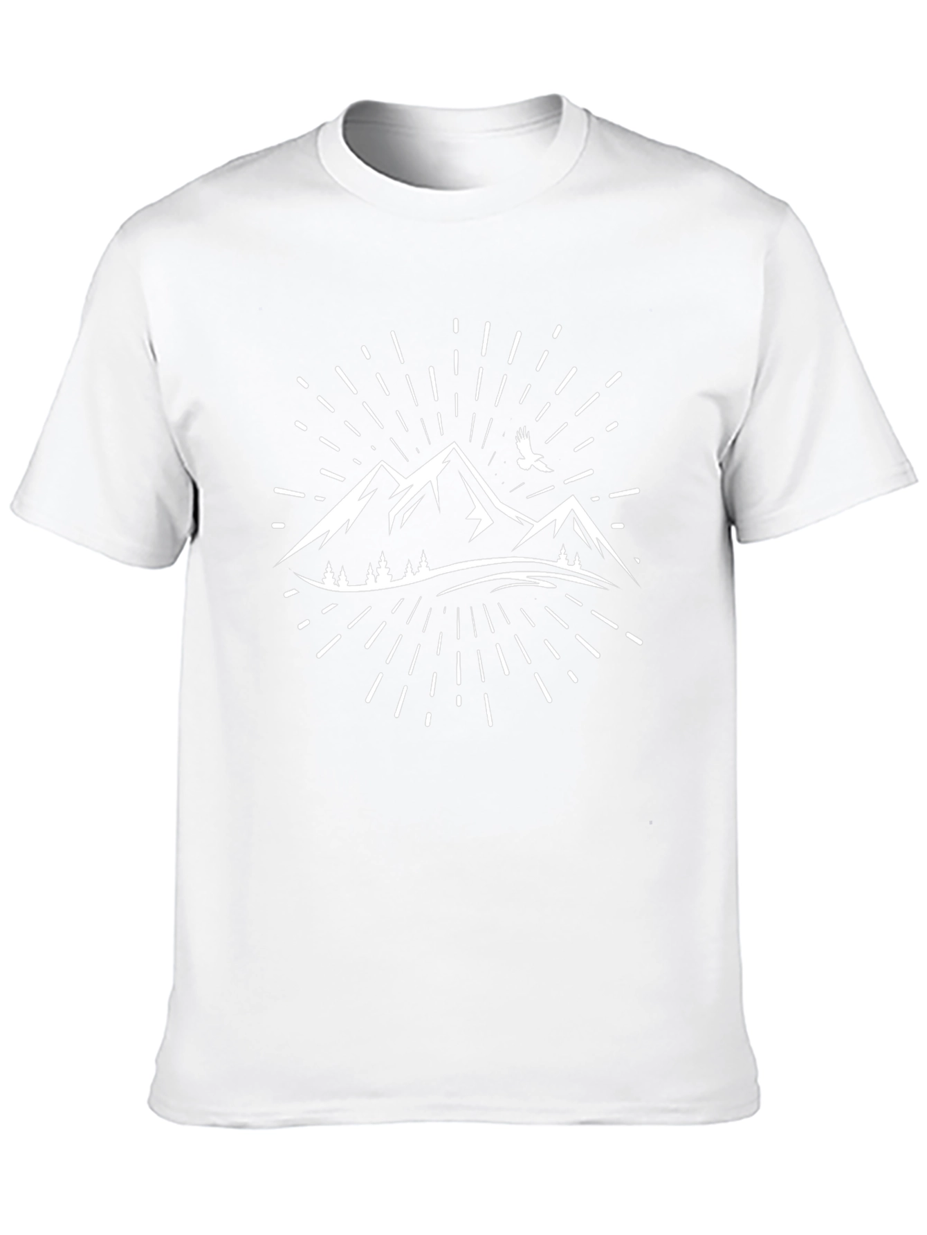 Mountains Graphic Tee - Black Cotton T-Shirt