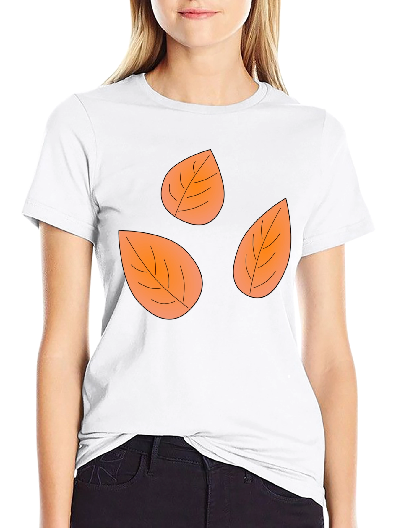 Fall Leaves Black Graphic Tee Shirt