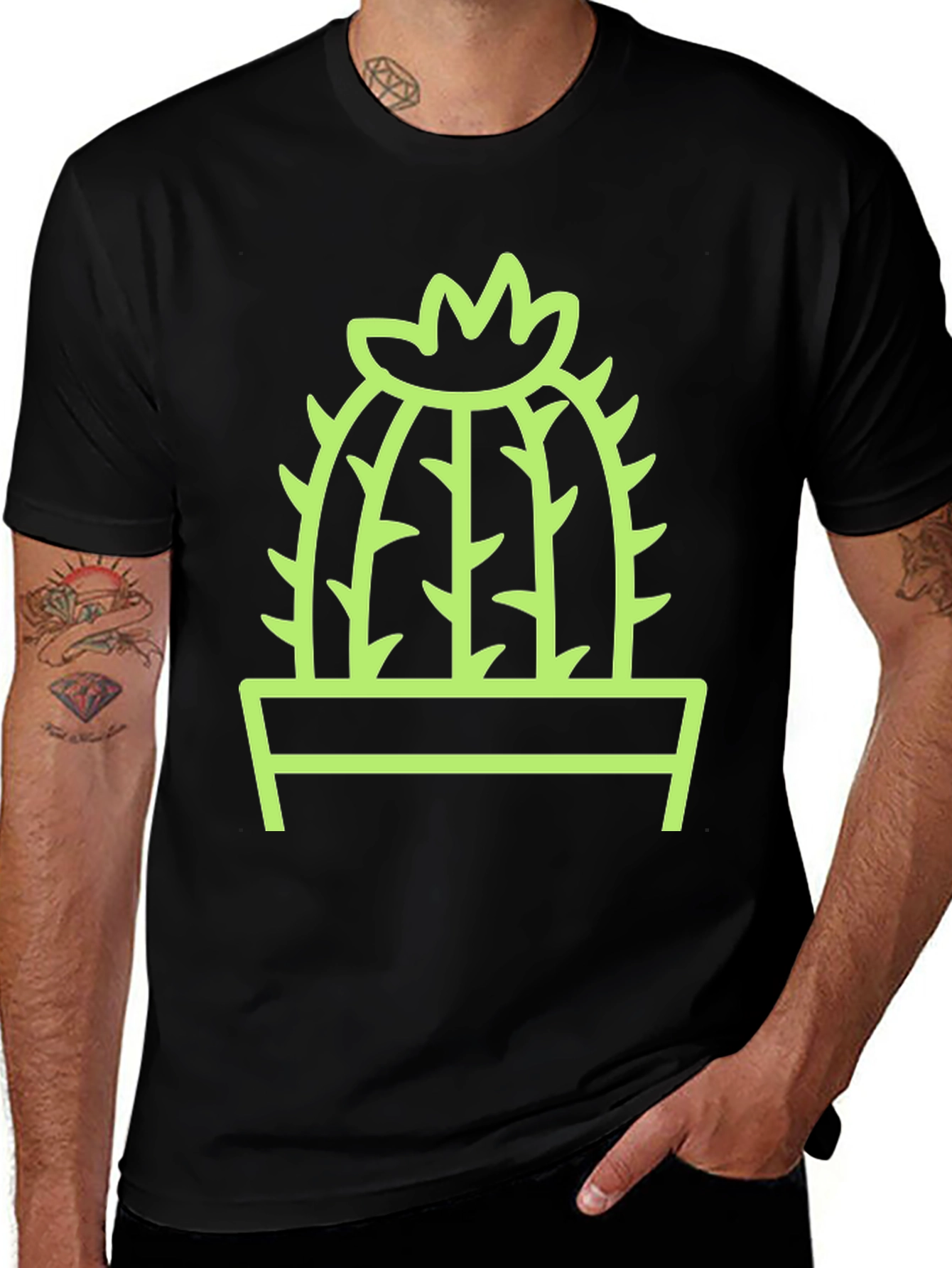 Cactus Graphic Tee - Modern Plant Lover Style