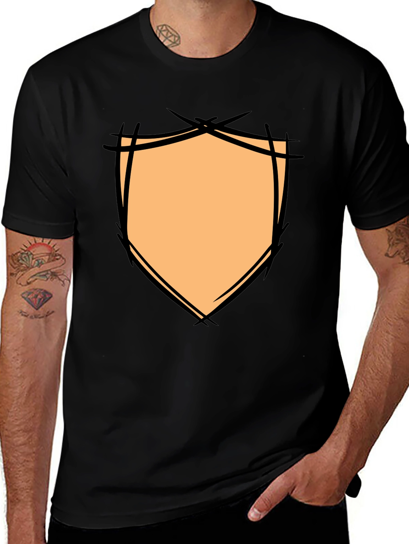 Graphic Shield Tee - Modern Black T-Shirt