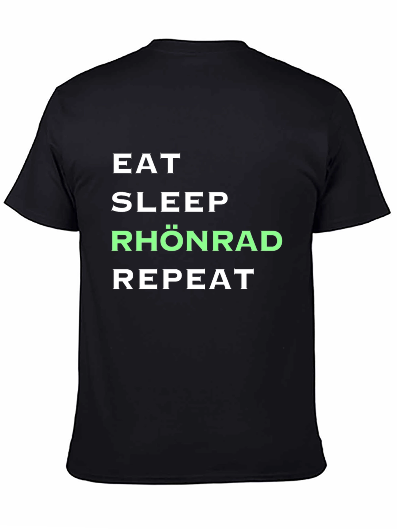 Eat Sleep Rhönrad Repeat Black T-Shirt