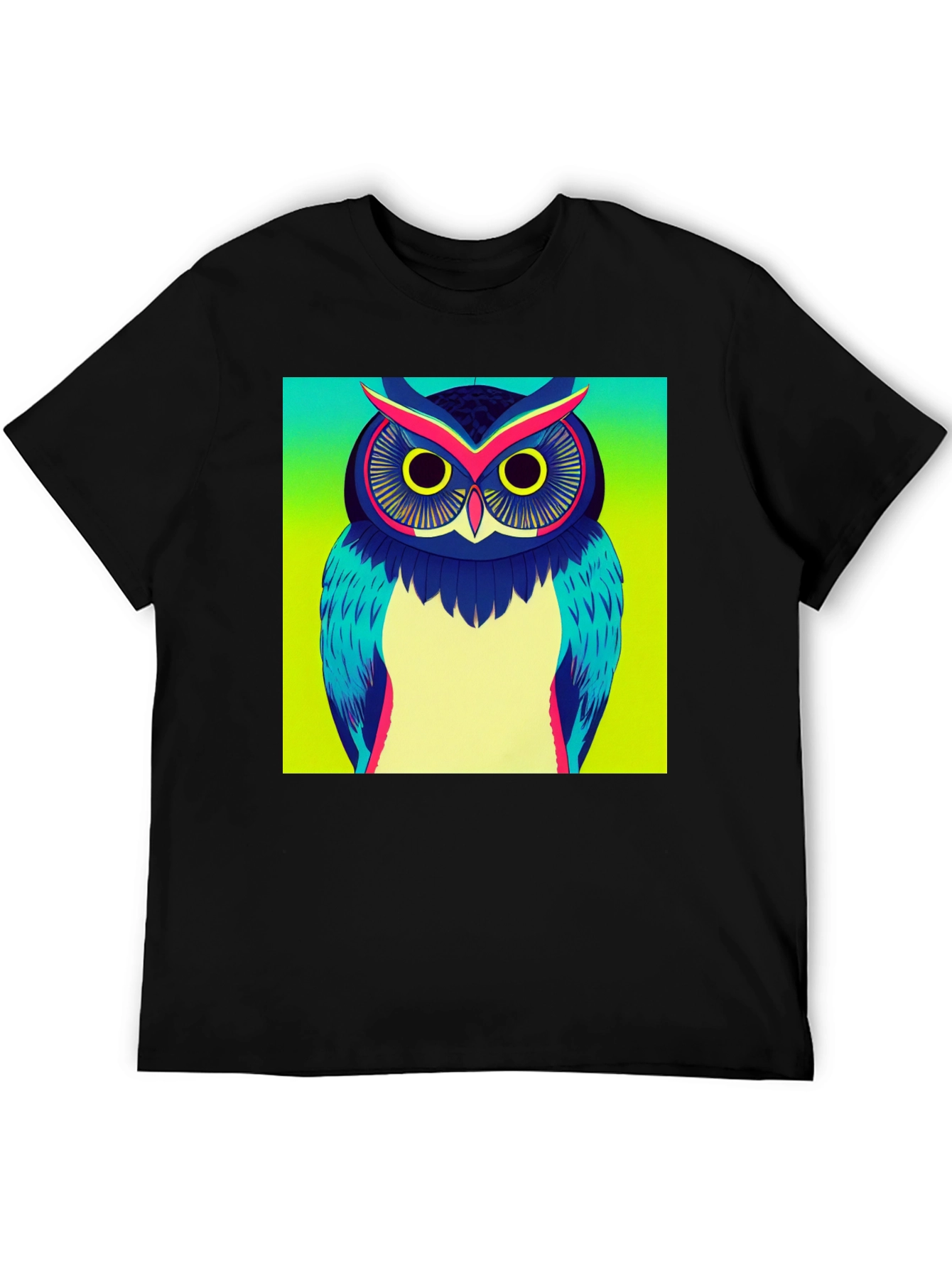 Cool Owl Graphic Print Black T-Shirt