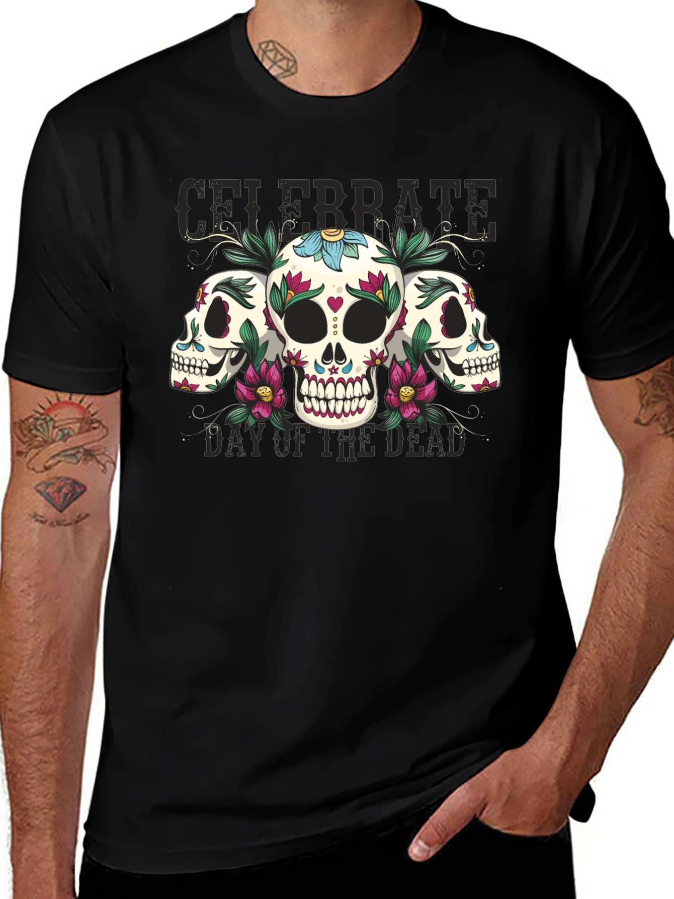 Day of the Dead Sugar Skull Graphic Tee