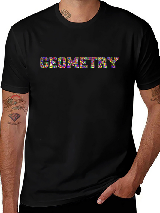 Geometry Mosaic Tee - Mens Black Cotton T-Shirt