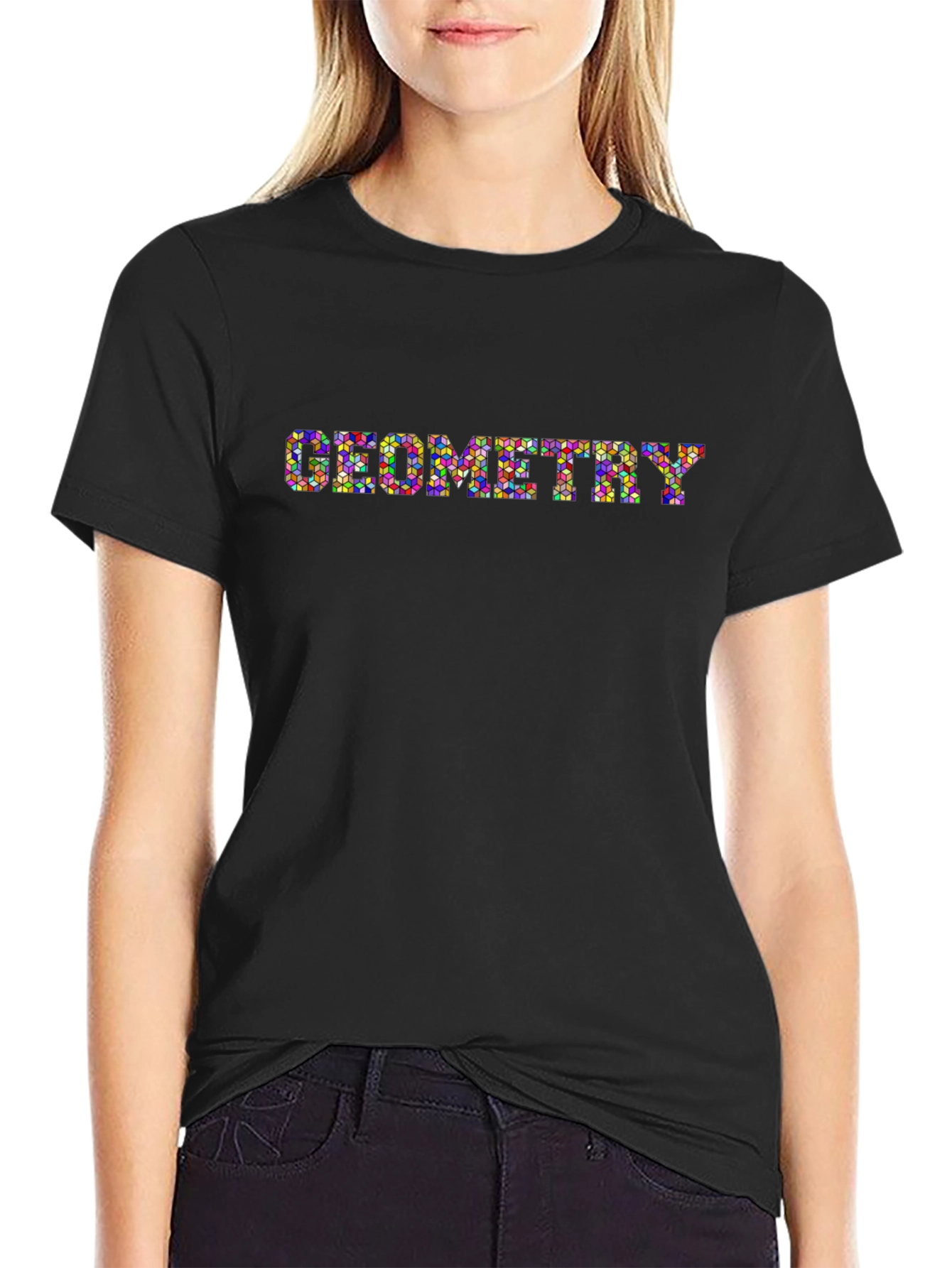 Geometry Mosaic Tee - Mens Black Cotton T-Shirt