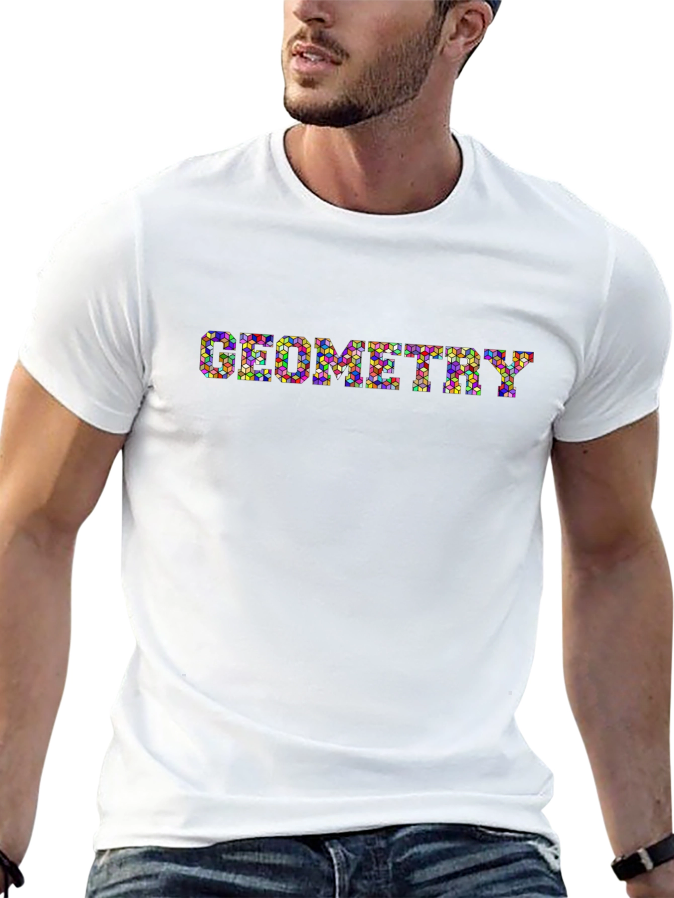 Geometry Mosaic Tee - Mens Black Cotton T-Shirt