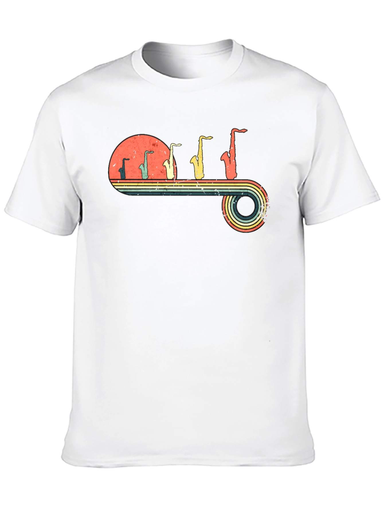 Retro Saxophone Evolution Graphic T-Shirt