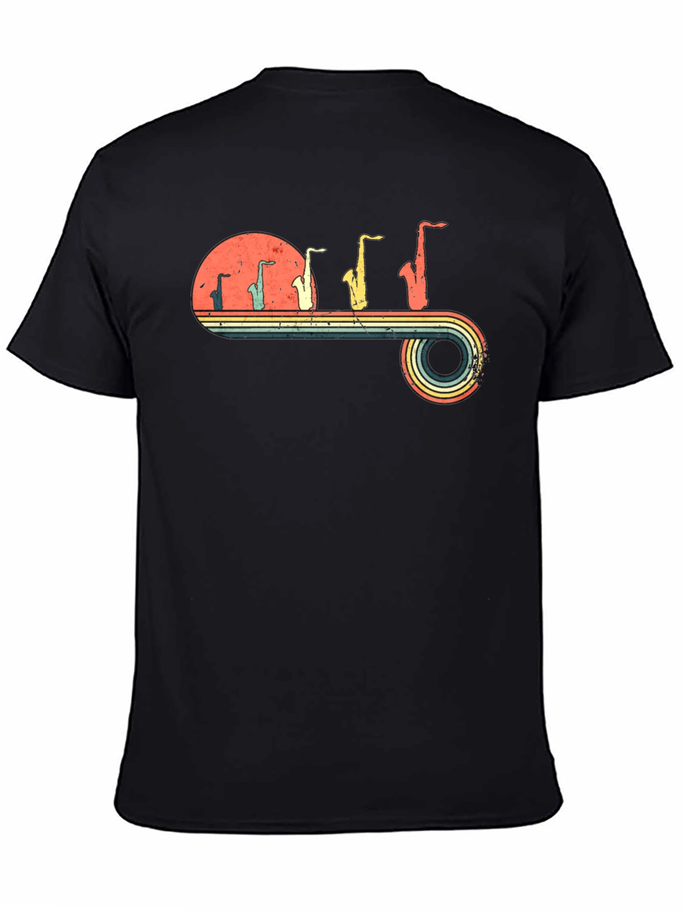Retro Saxophone Evolution Graphic T-Shirt