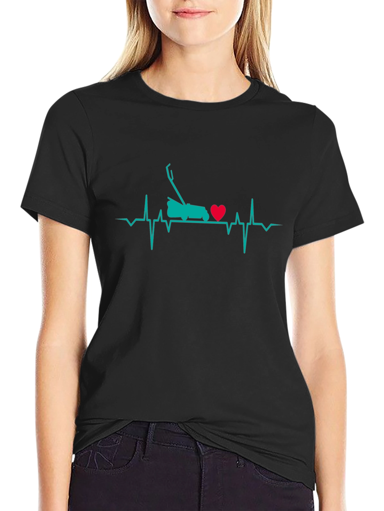 Lawn Mower Heartbeat T-Shirt - Gardener Gift