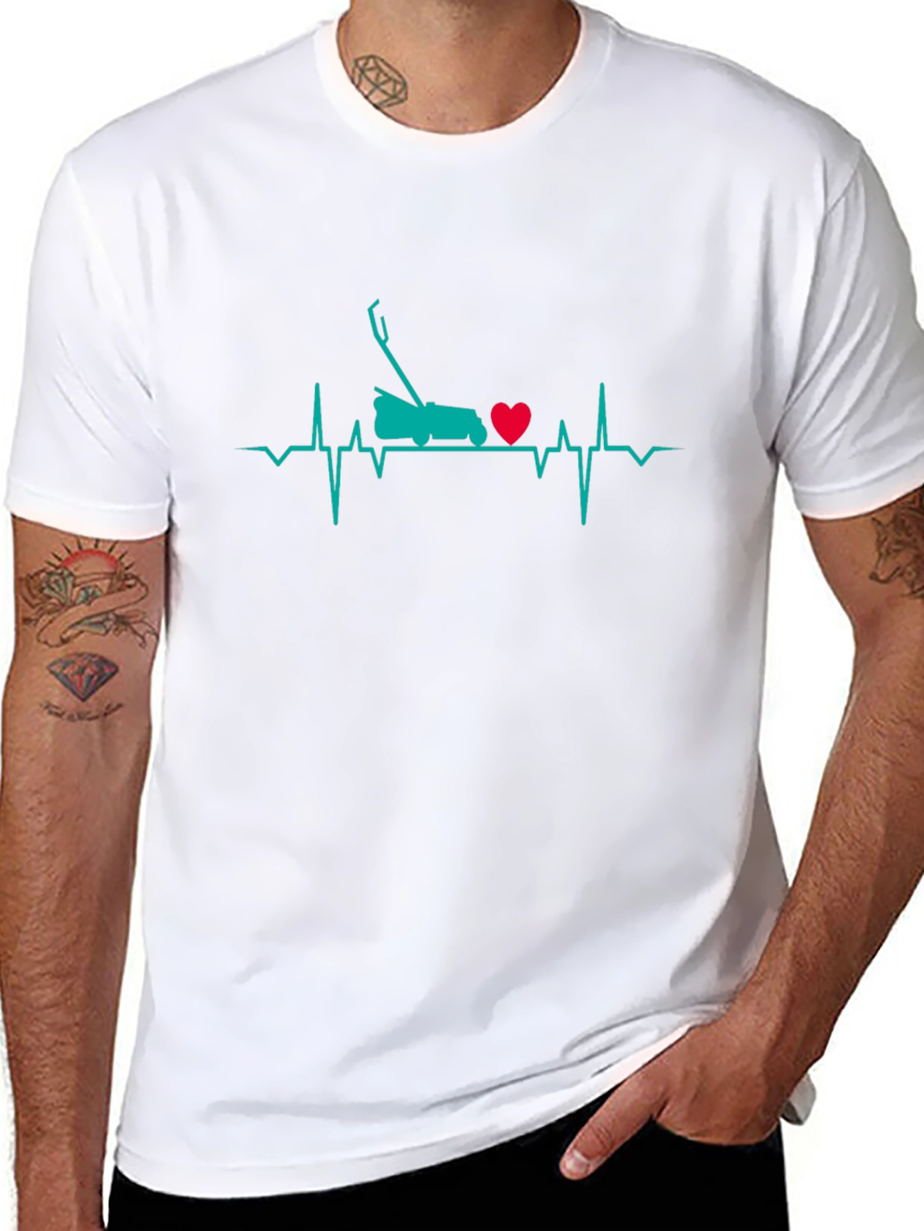 Lawn Mower Heartbeat T-Shirt - Gardener Gift