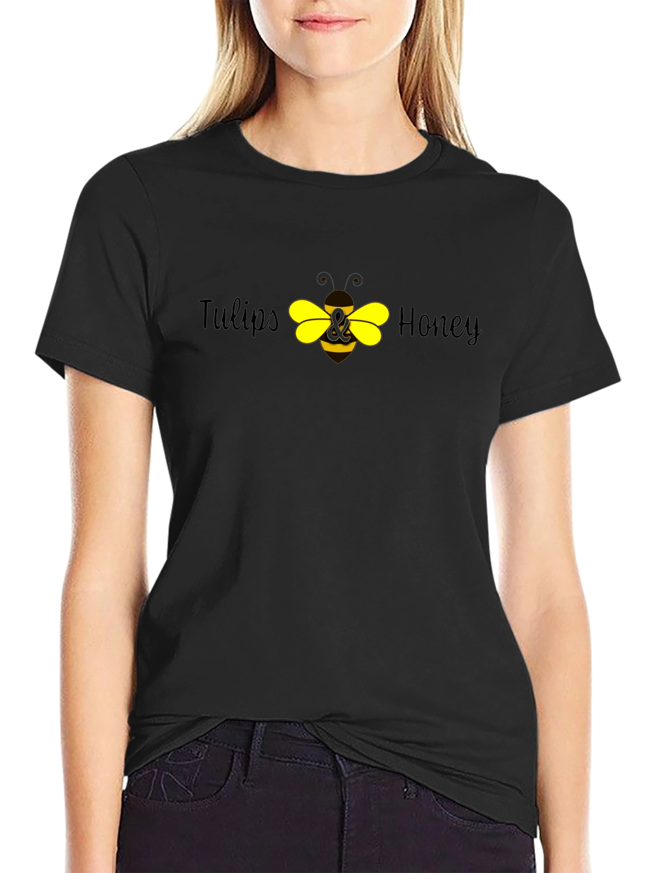 Tulips & Honey Bee Graphic T-Shirt