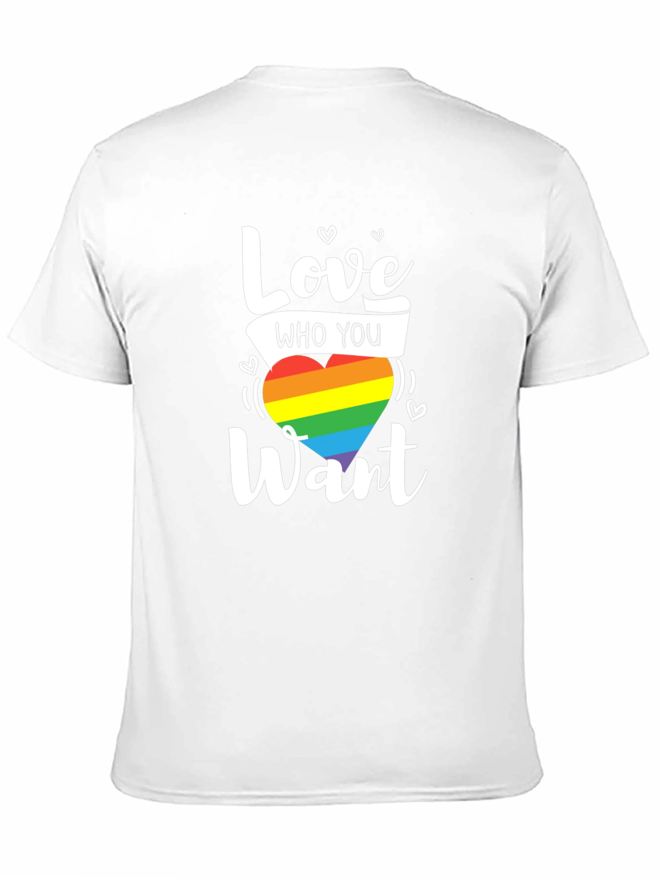 Love Who You Want Rainbow Heart Graphic T-Shirt