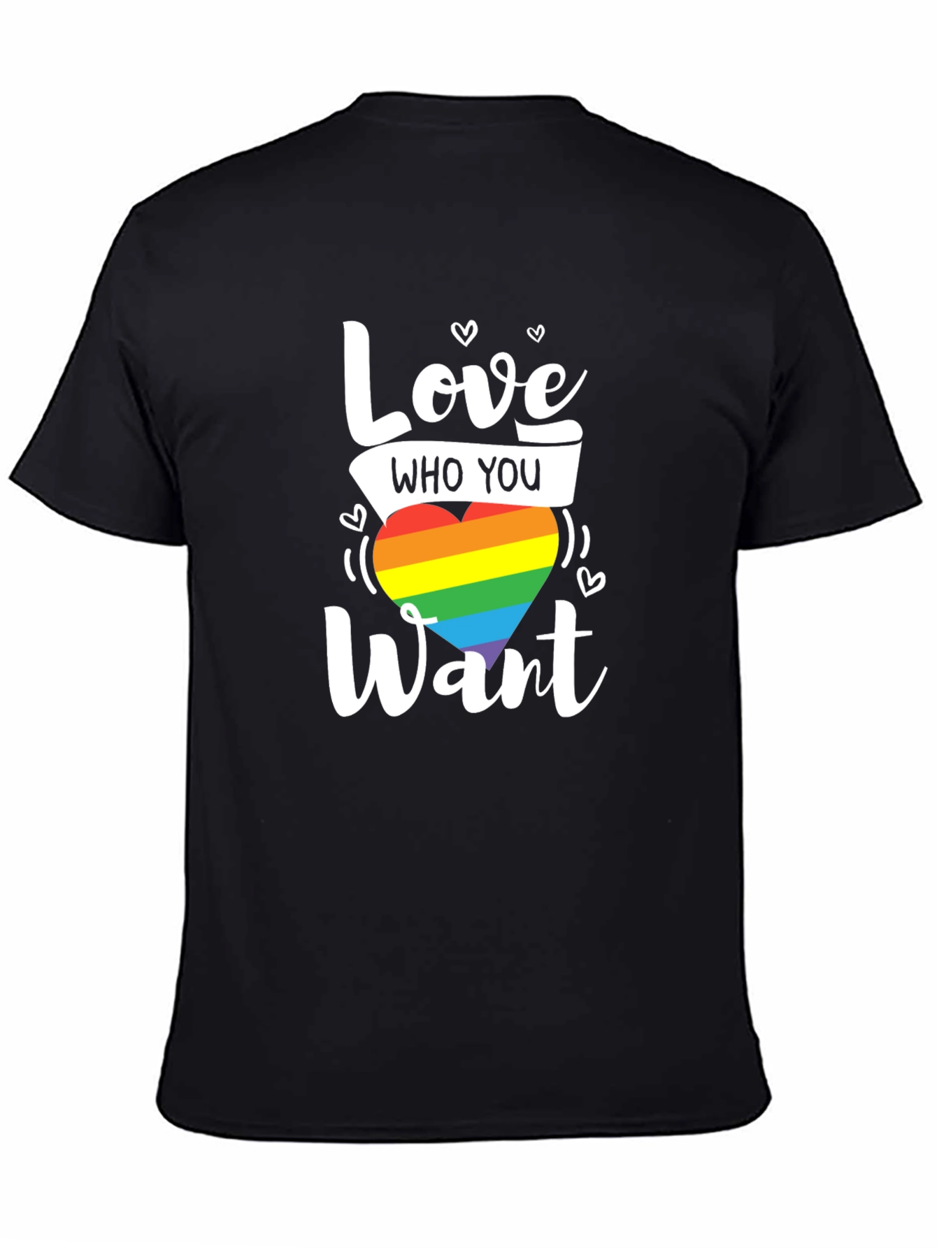Love Who You Want Rainbow Heart Graphic T-Shirt