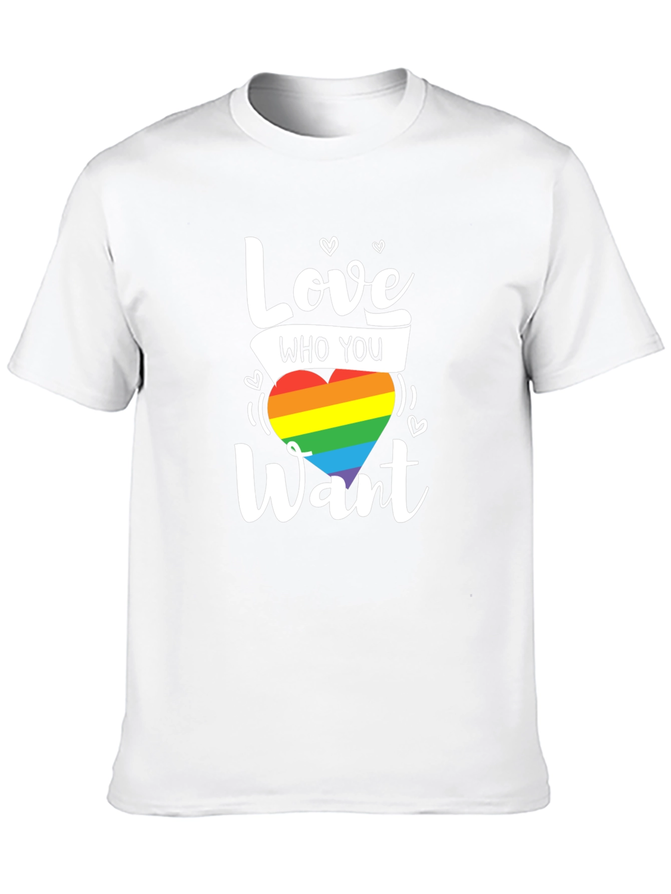 Love Who You Want Rainbow Heart Graphic T-Shirt