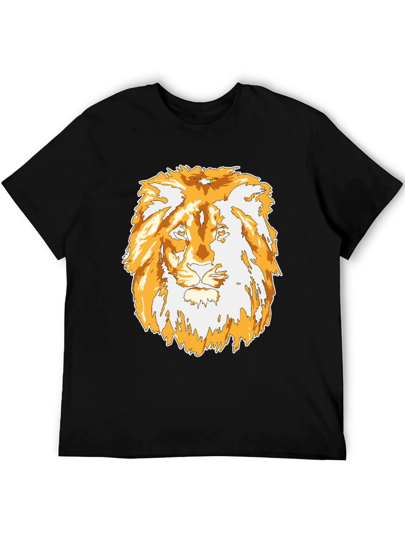 Lion Graphic Black T-Shirt - Mens Casual Tee