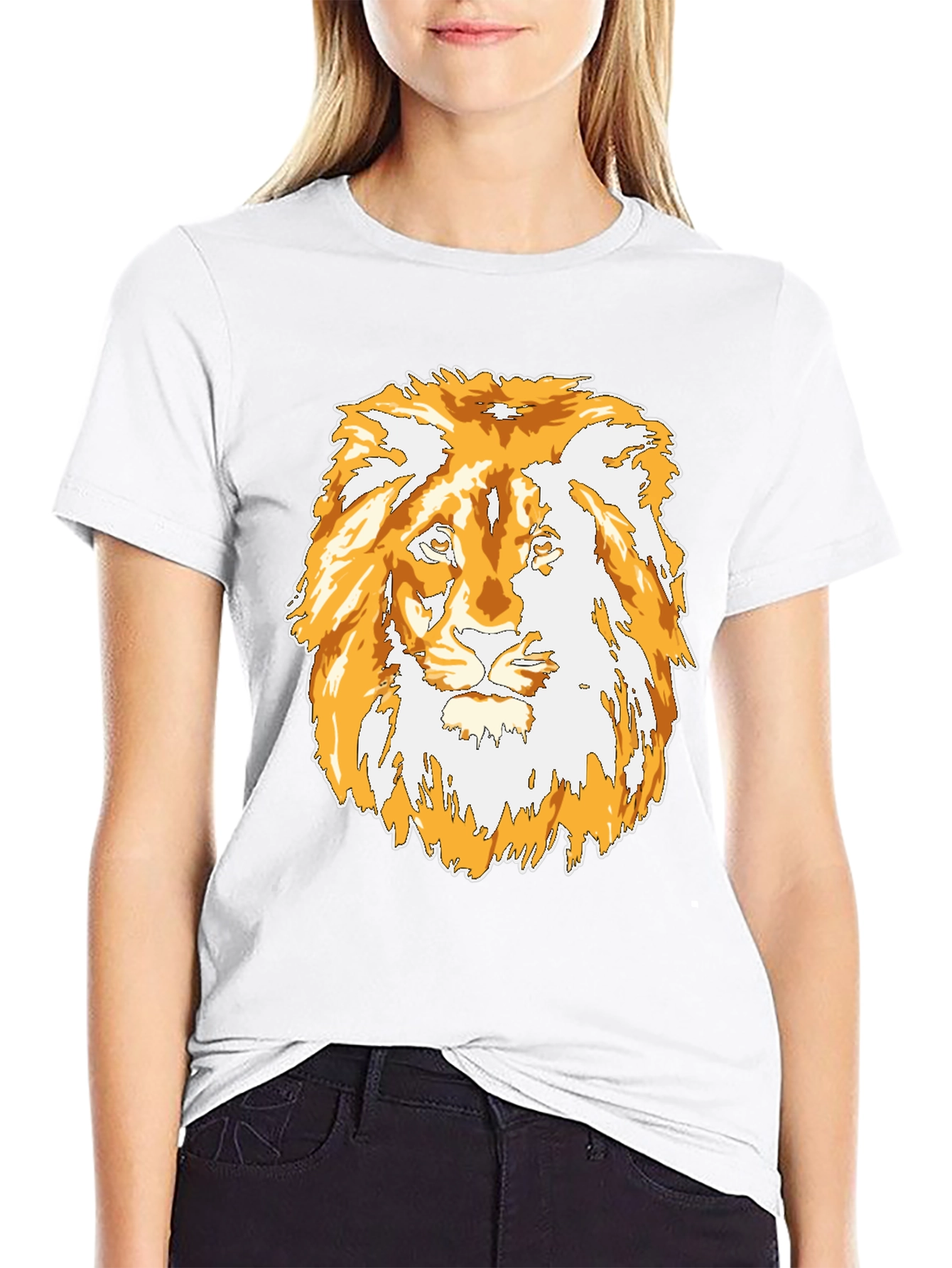 Lion Graphic Black T-Shirt - Mens Casual Tee