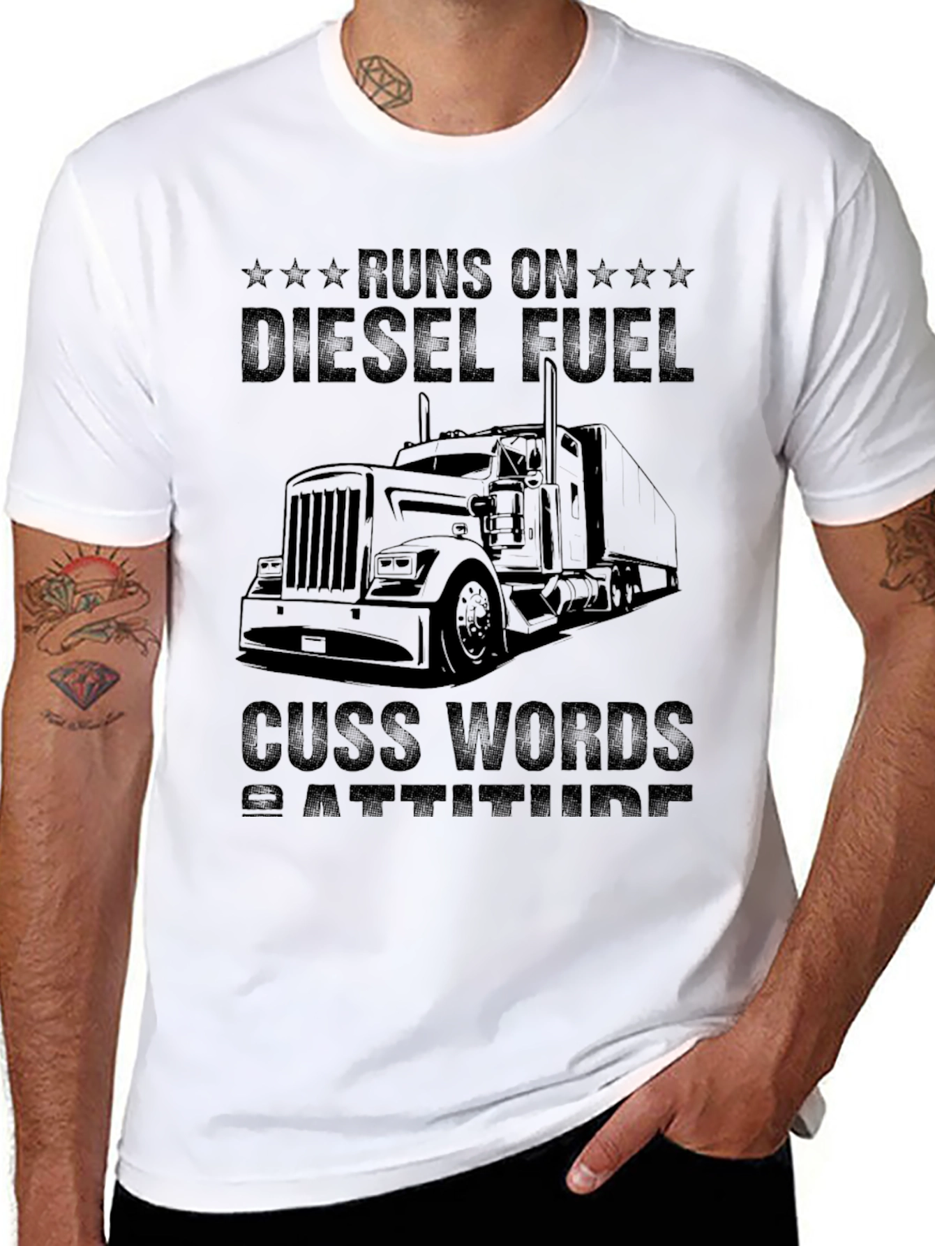 Diesel Fuel & Cuss Words Trucker T-Shirt