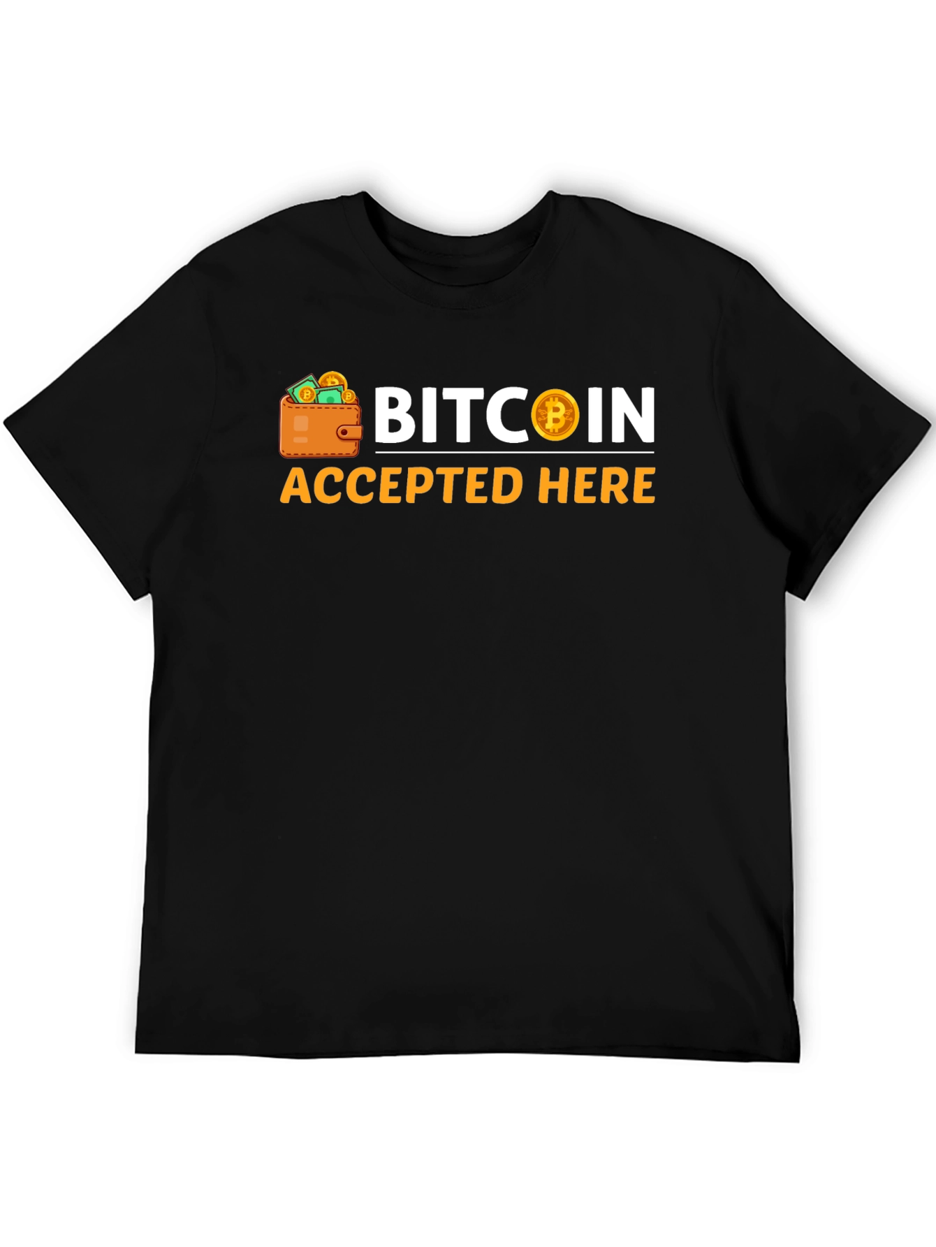 Bitcoin Accepted Here Black T-Shirt