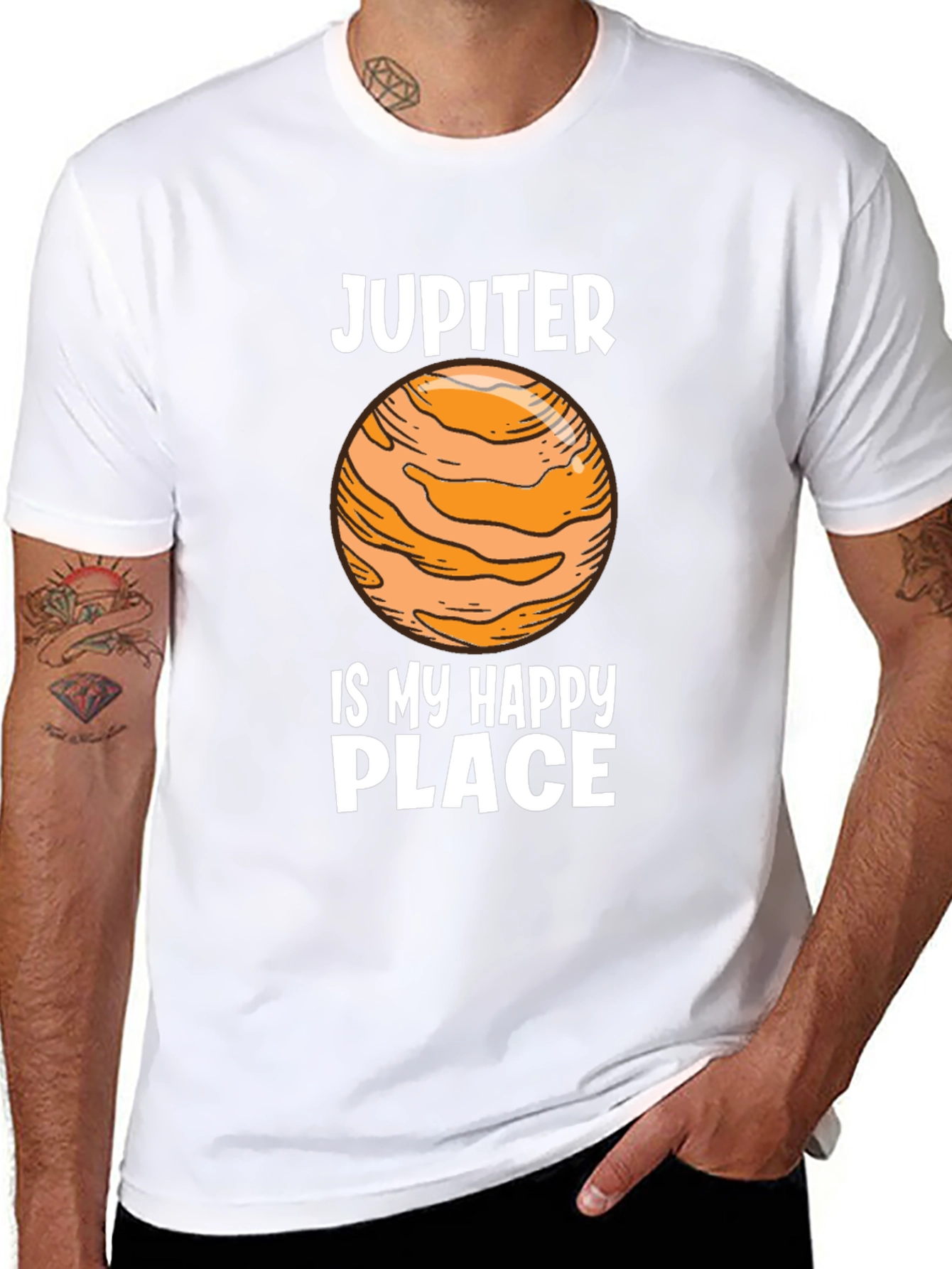 Jupiter Happy Place Black Graphic Tee