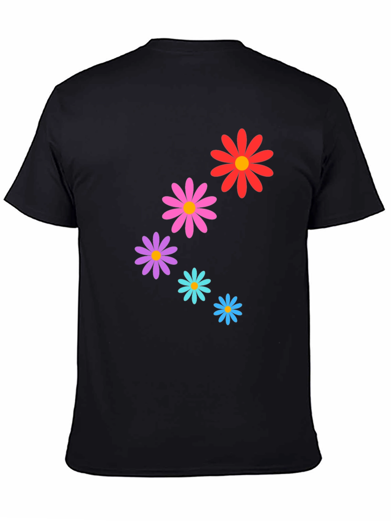 Daisy Flower Graphic Tee - Stylish Black T-Shirt