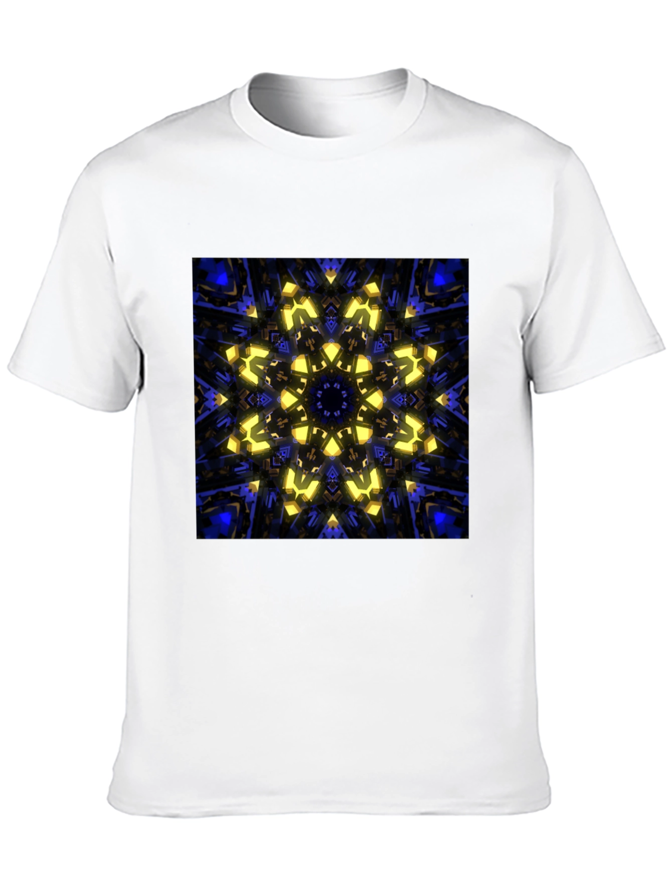 Abstract Kaleidoscope Graphic Print Black T-Shirt