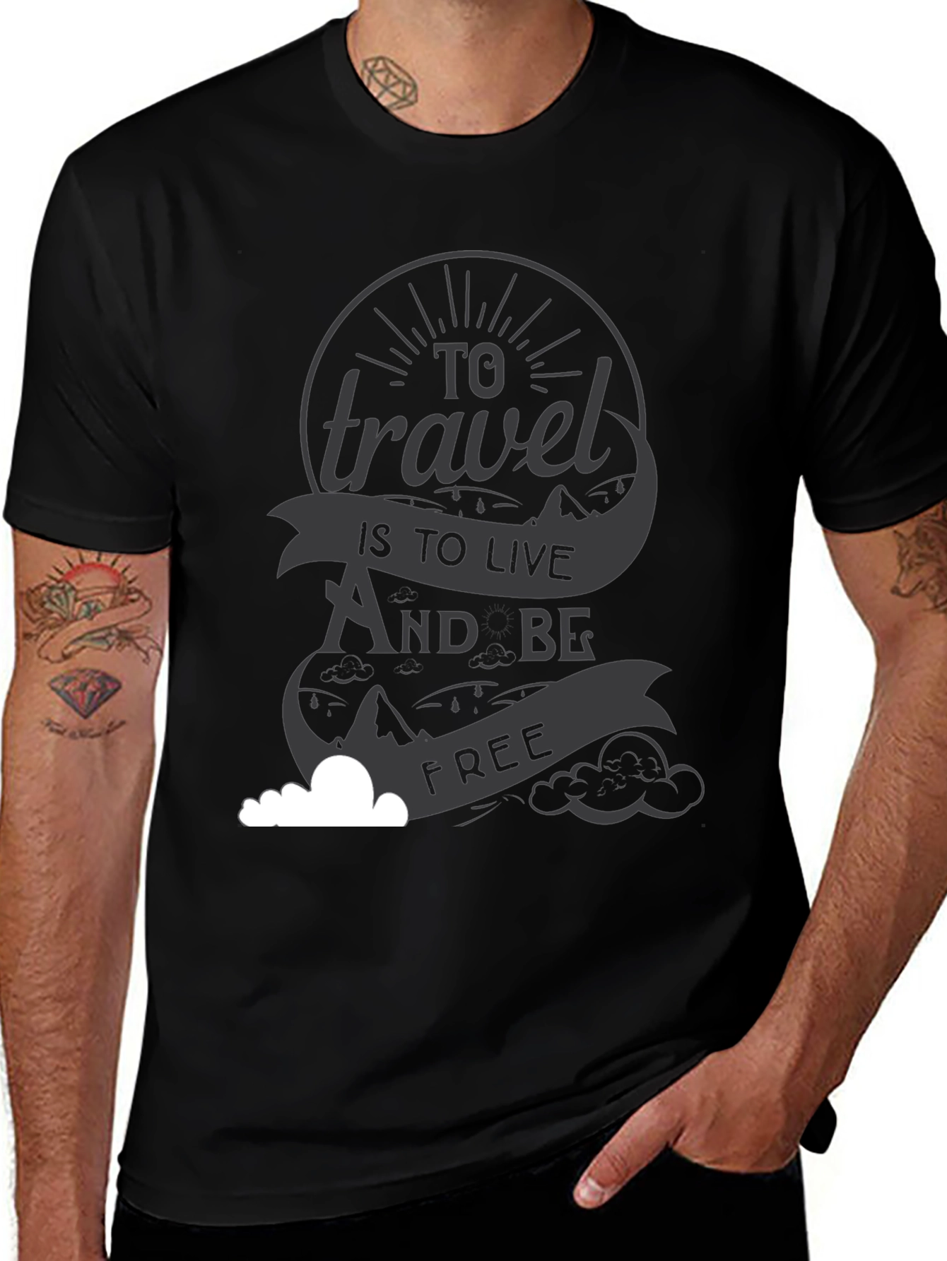To Travel is to Live Graphic Tee - Black