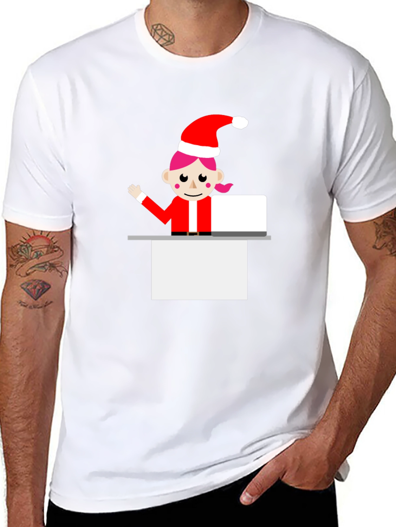 Festive Elf Graphic Tee - Holiday Cheer T-Shirt