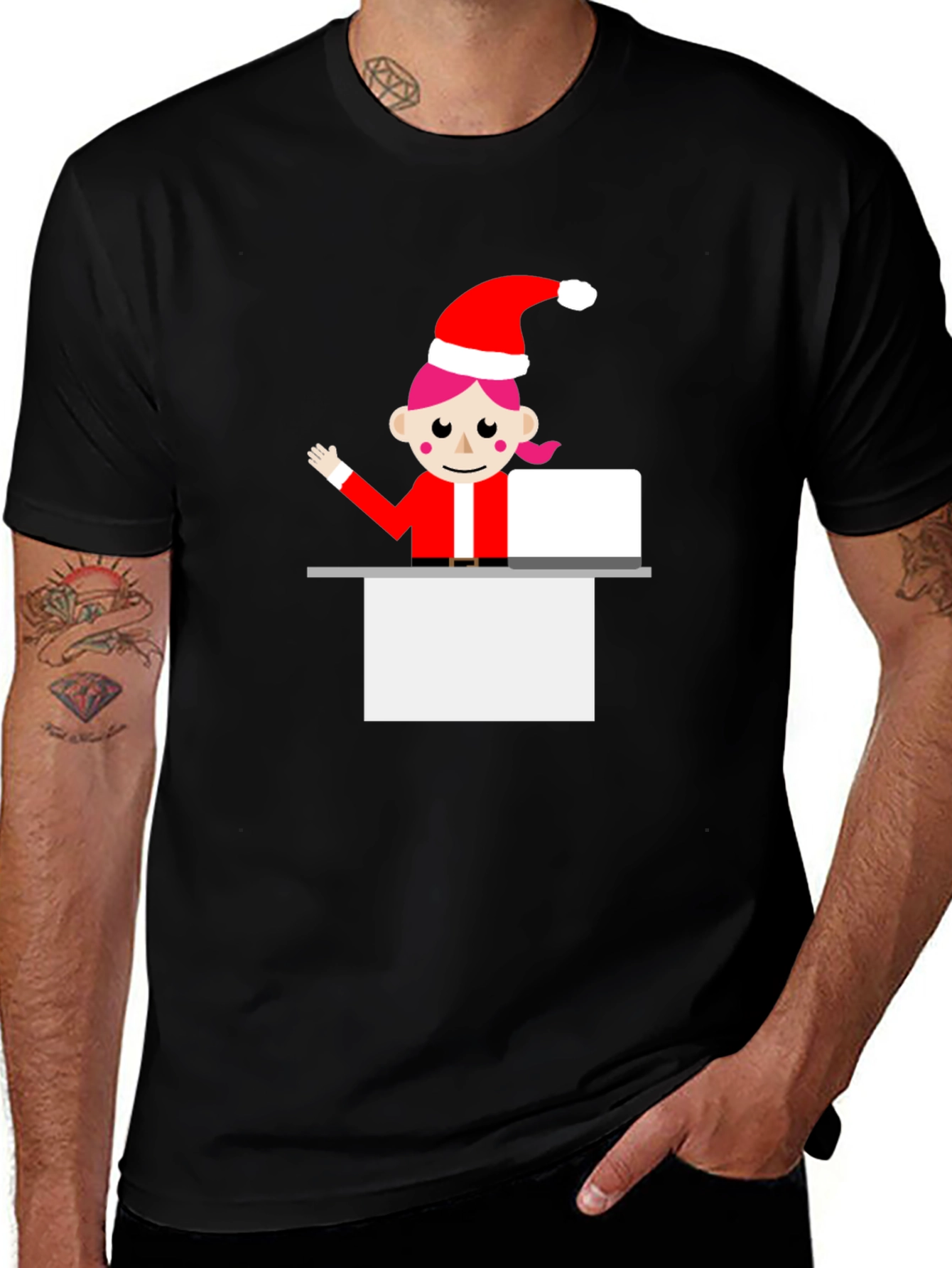 Festive Elf Graphic Tee - Holiday Cheer T-Shirt