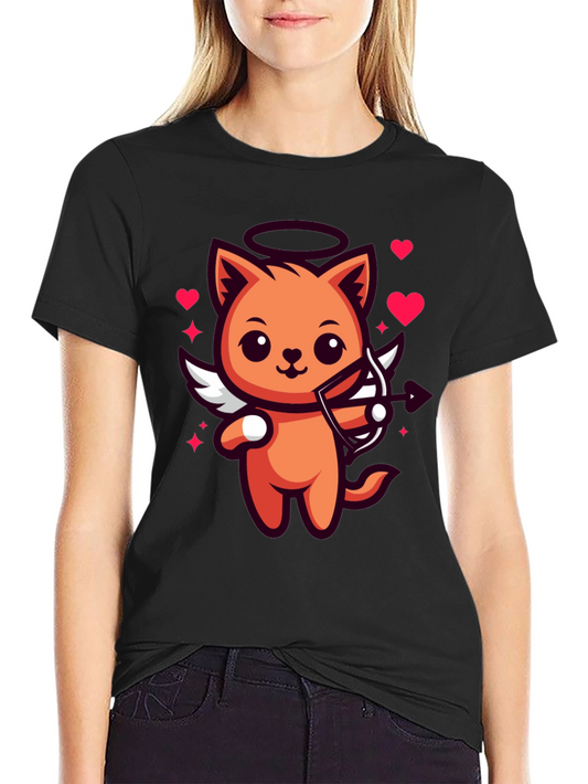 Cupid Cat T-Shirt - Valentines Day Tee
