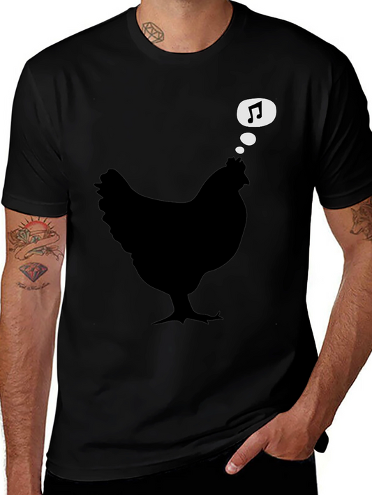 Chicken Music Lover Black T-Shirt