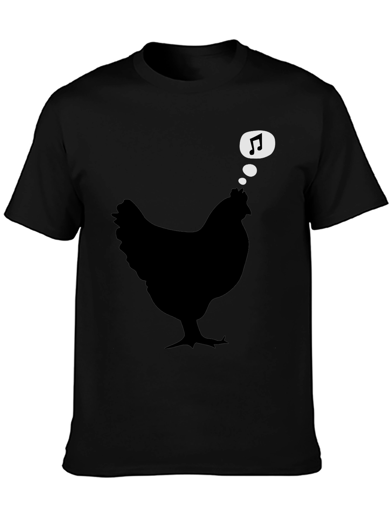 Chicken Music Lover Black T-Shirt