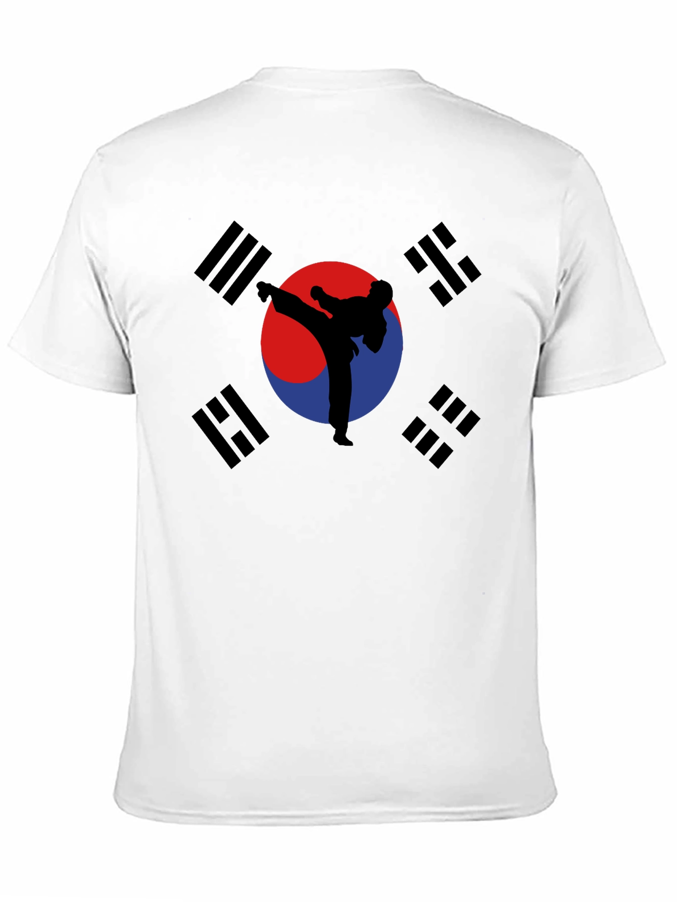 Korean Flag Taekwondo Kick T-Shirt - Black