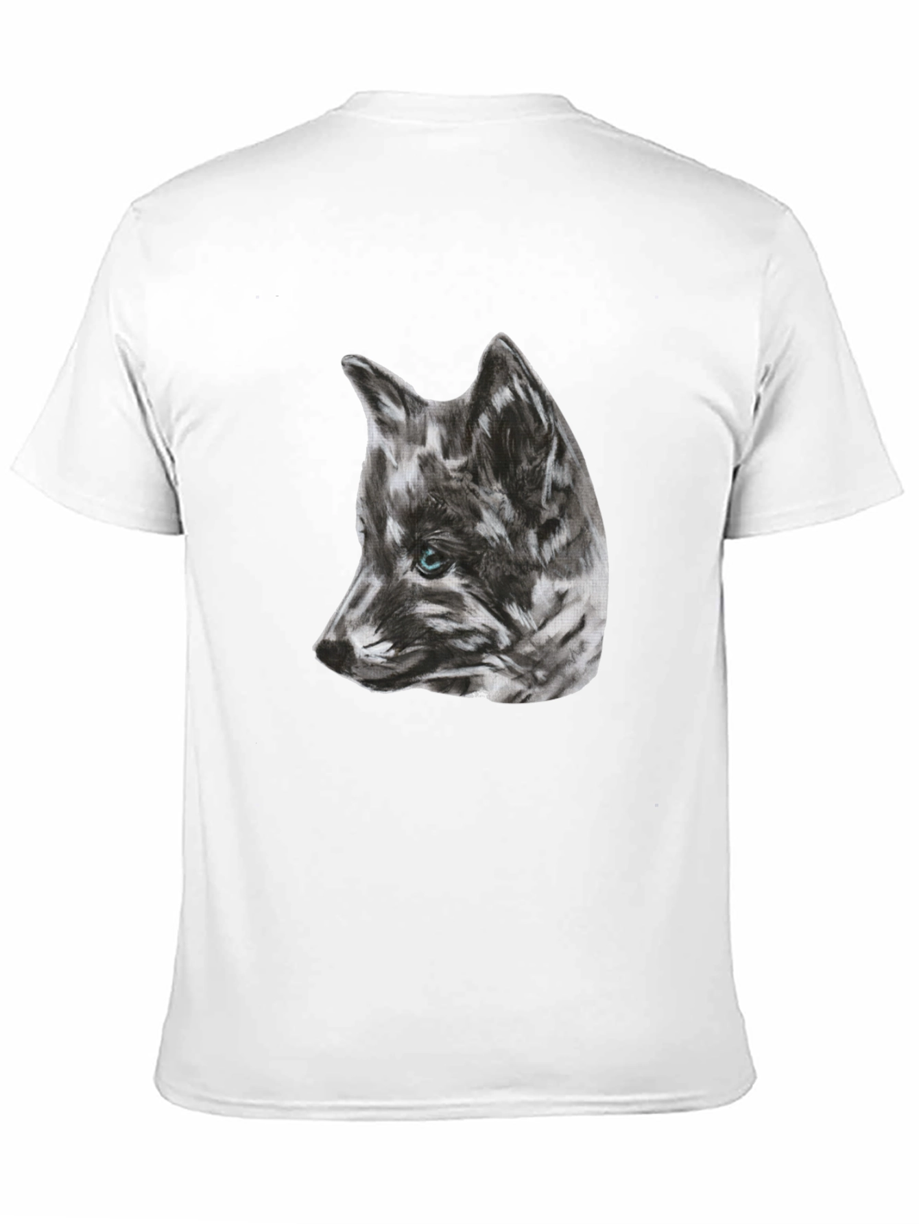 Wolf Sketch Graphic Black T-Shirt