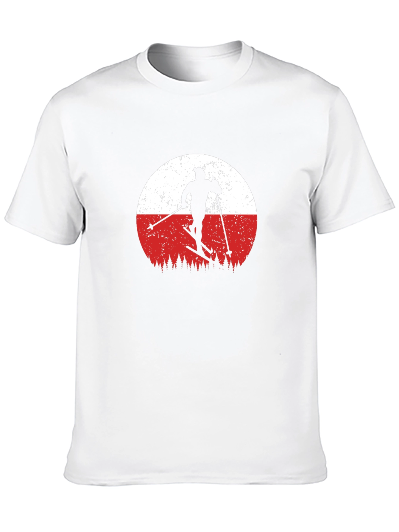 Skiing Silhouette Graphic Tee - Retro Style