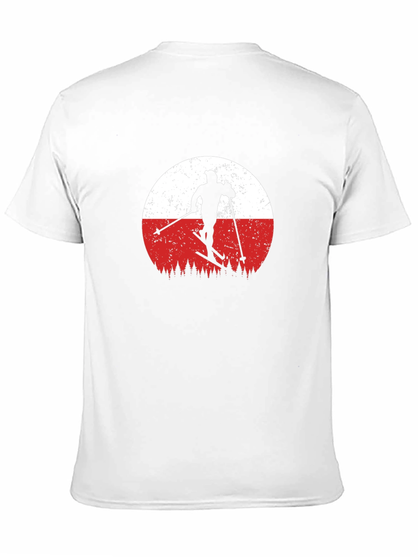 Skiing Silhouette Graphic Tee - Retro Style