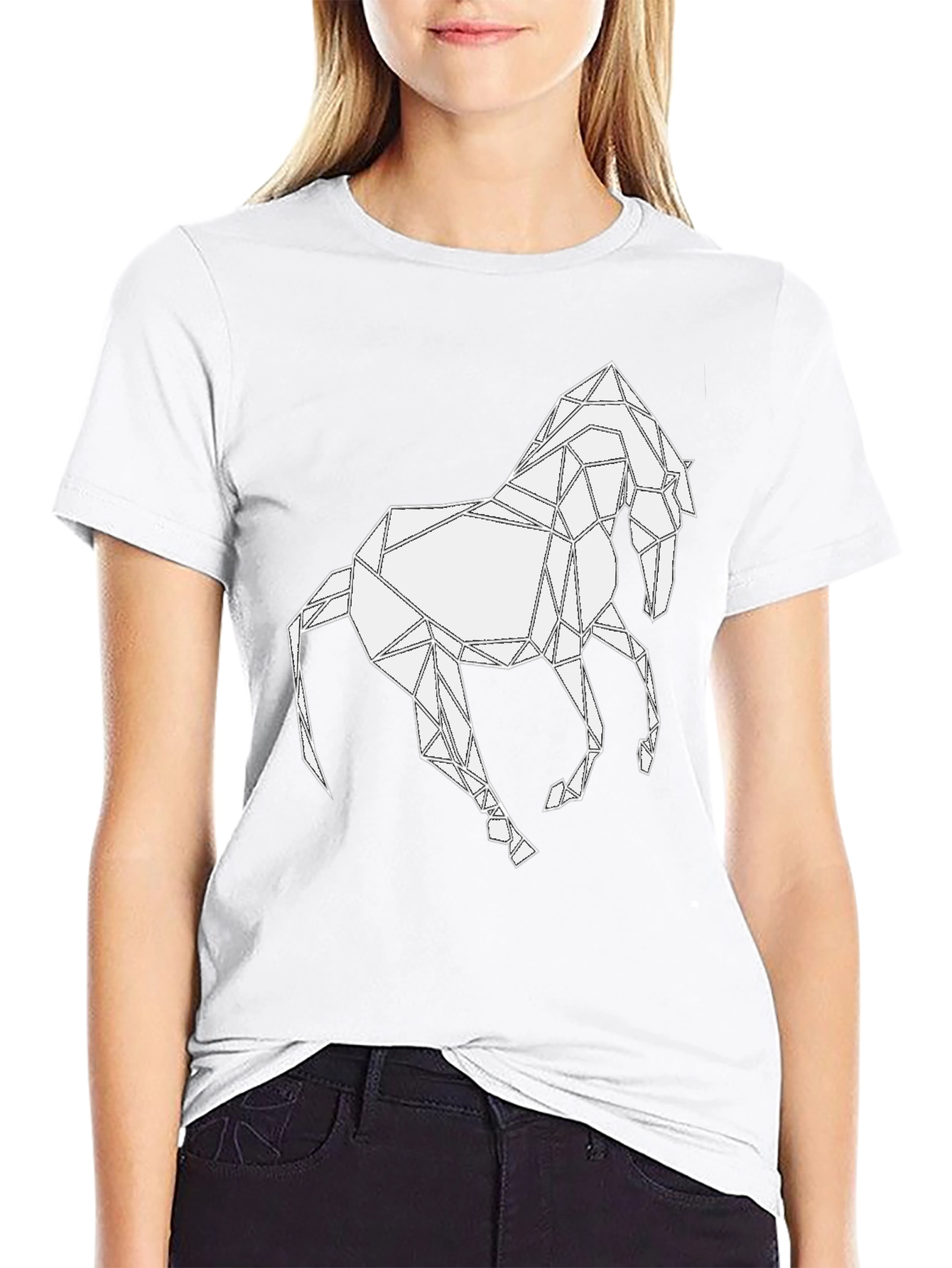 Geometric Horse Graphic T-Shirt