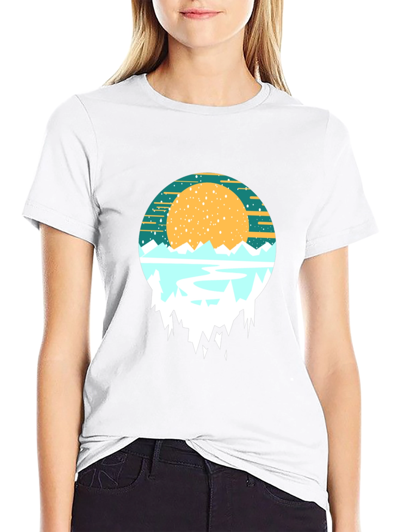 Mountain Sunset Graphic Tee - Nature Inspired Shirt