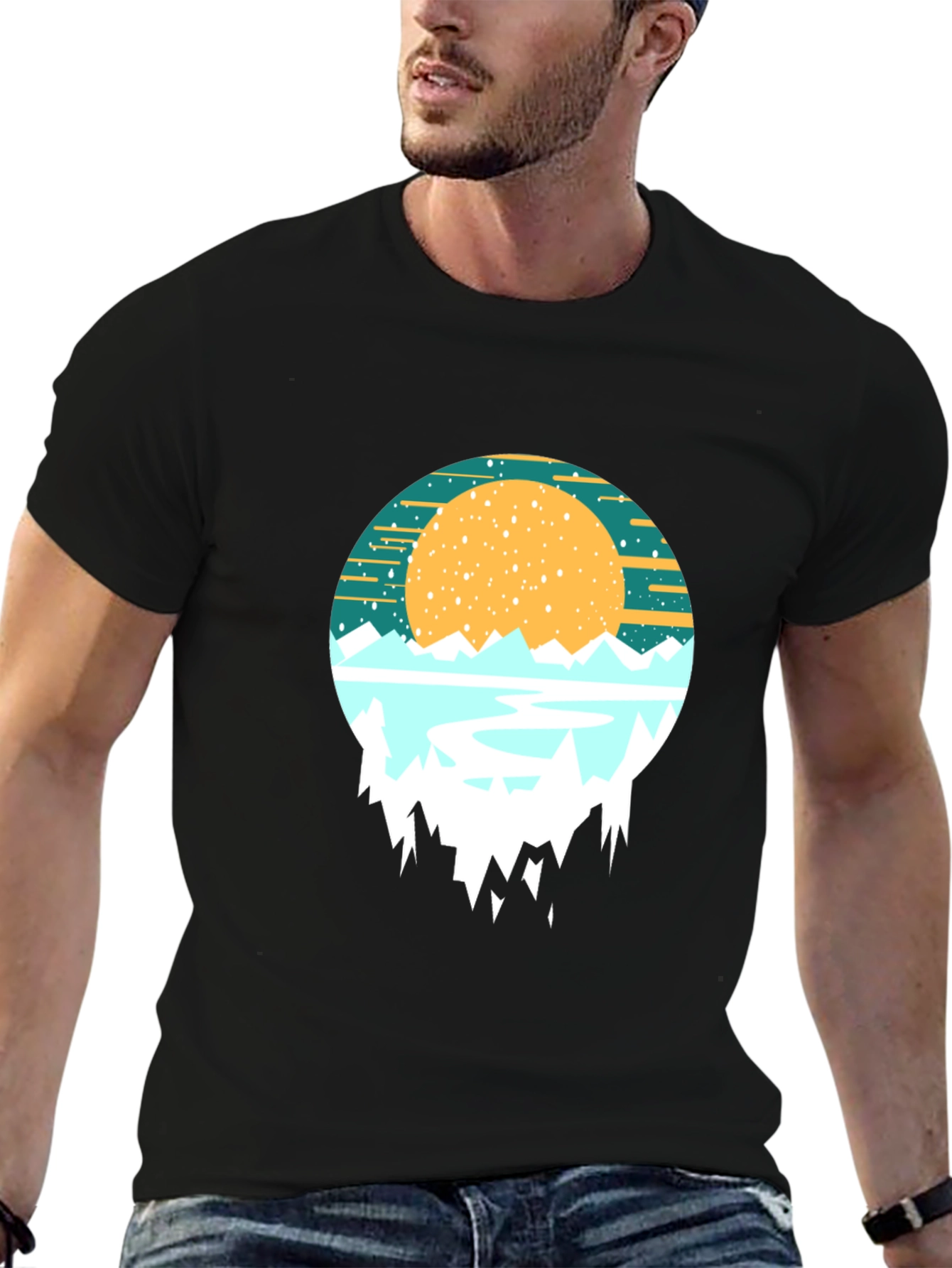 Mountain Sunset Graphic Tee - Nature Inspired Shirt