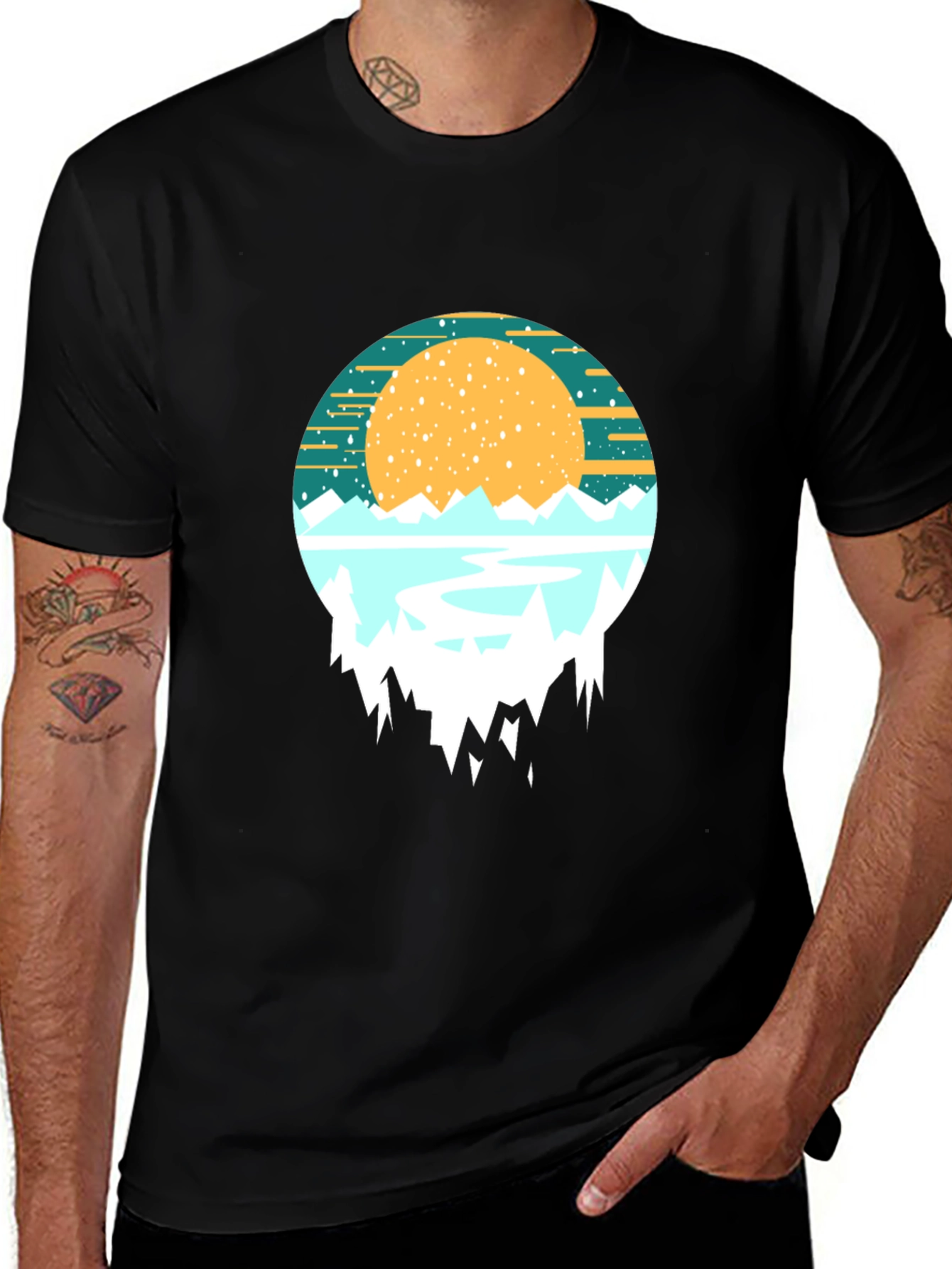 Mountain Sunset Graphic Tee - Nature Inspired Shirt