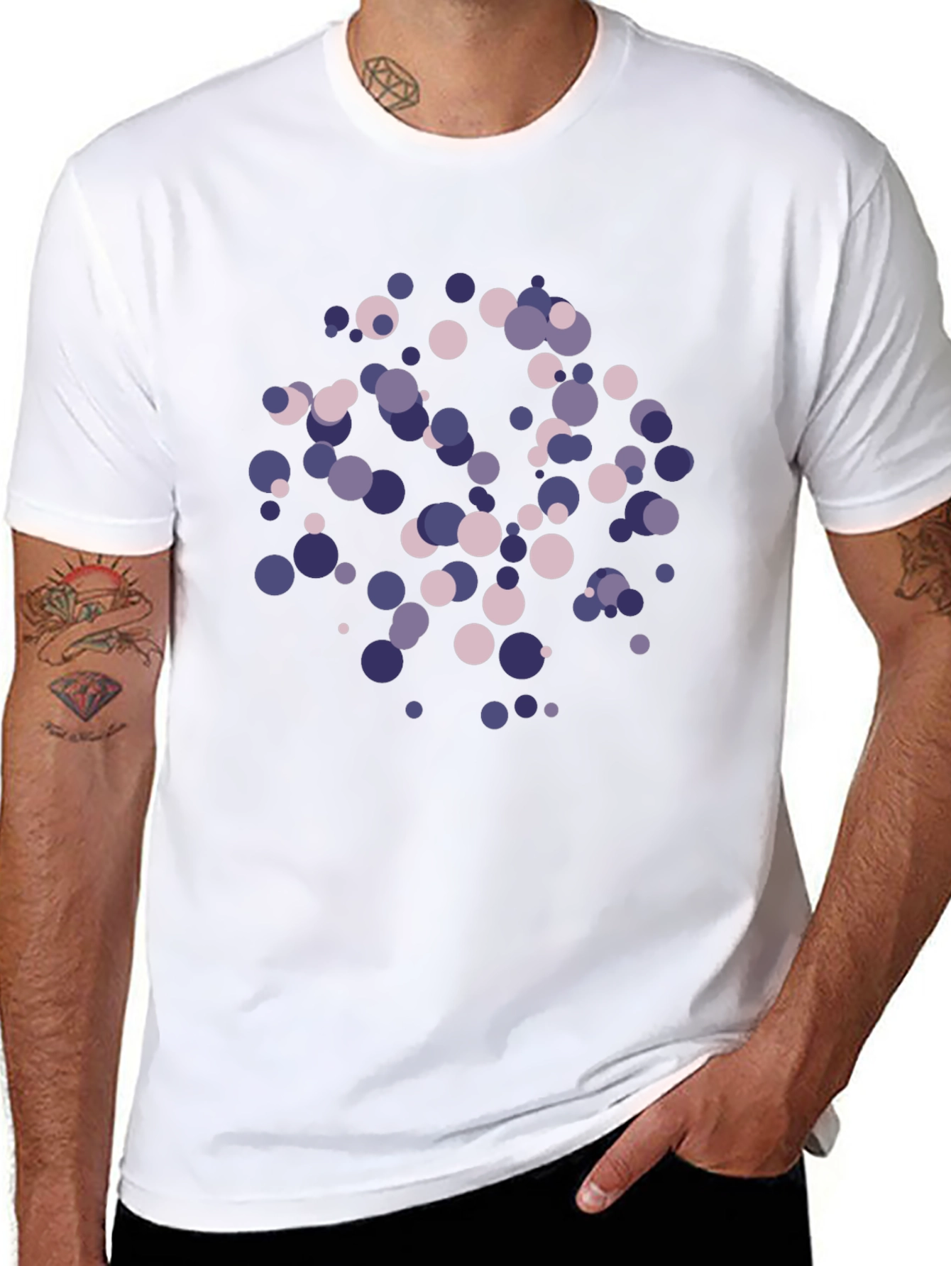 Abstract Circle Pattern Black T-Shirt