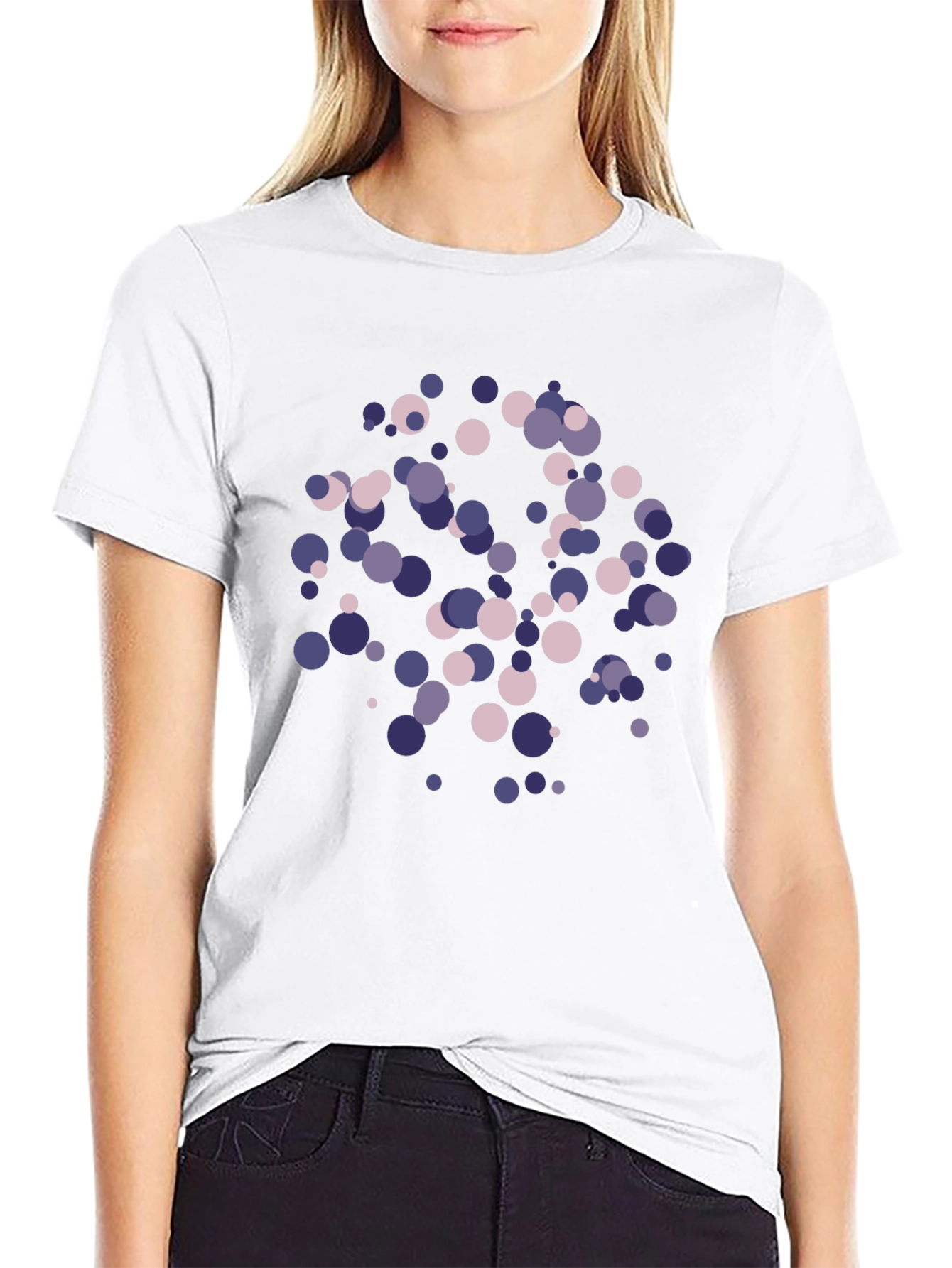 Abstract Circle Pattern Black T-Shirt