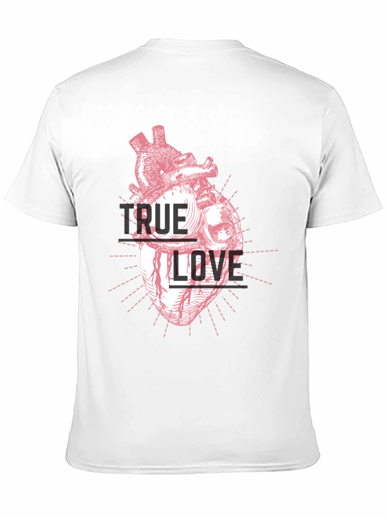 True Love Heart Graphic Tee - Black T-Shirt