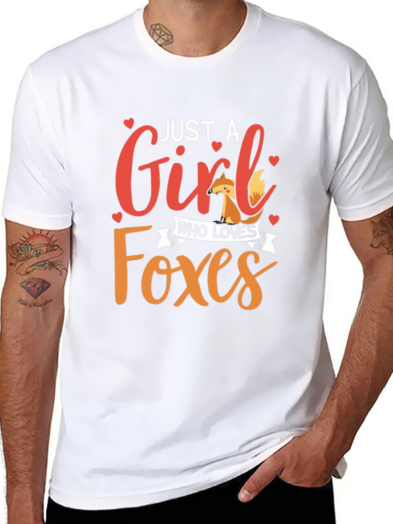 Just A Girl Who Loves Foxes Black Graphic Tee