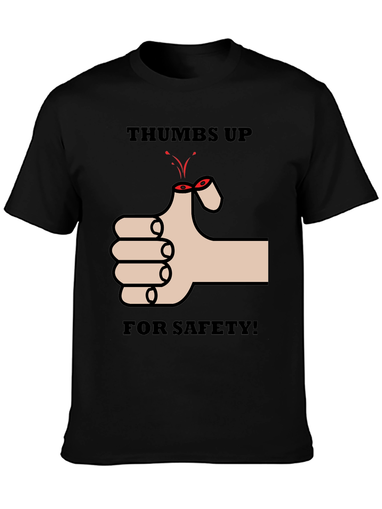 Thumbs Up For Safety Mens Black T-Shirt