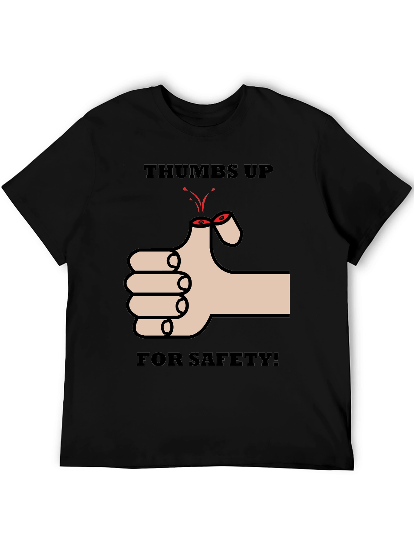 Thumbs Up For Safety Mens Black T-Shirt