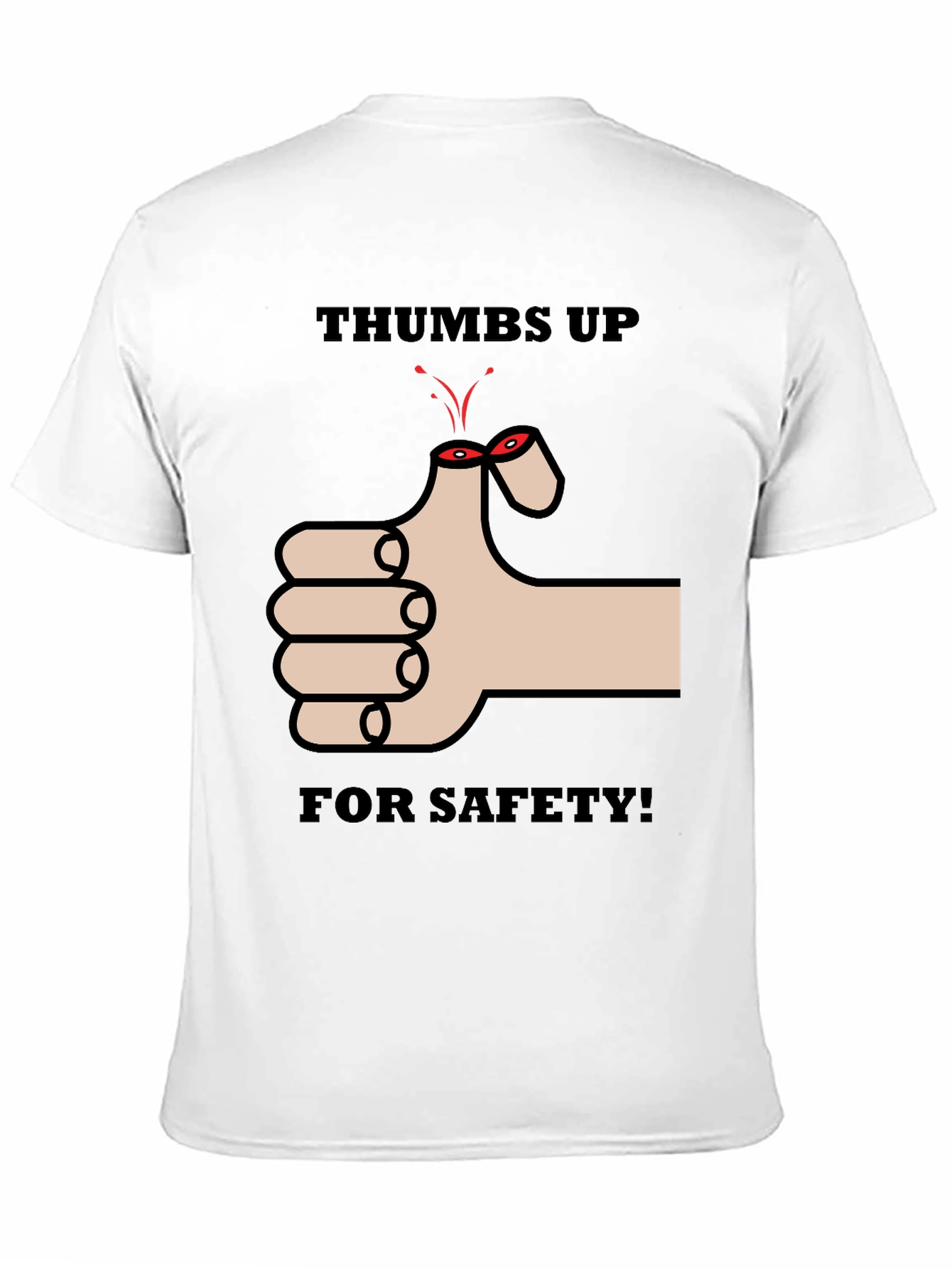 Thumbs Up For Safety Mens Black T-Shirt