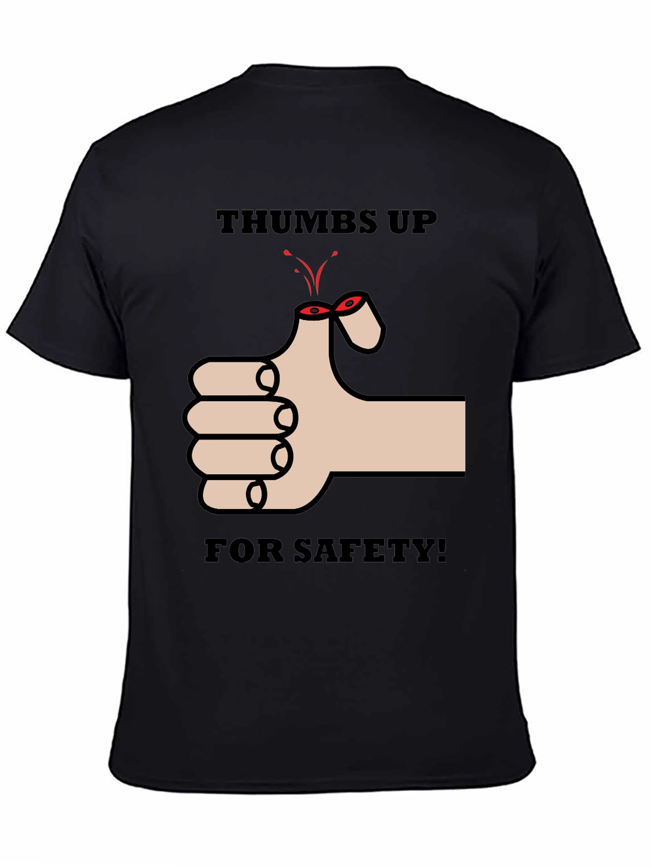 Thumbs Up For Safety Mens Black T-Shirt