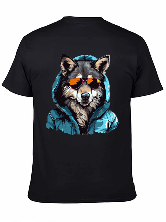 Cool Wolf in Hoodie Graphic Tee - Stylish Unisex T-Shirt
