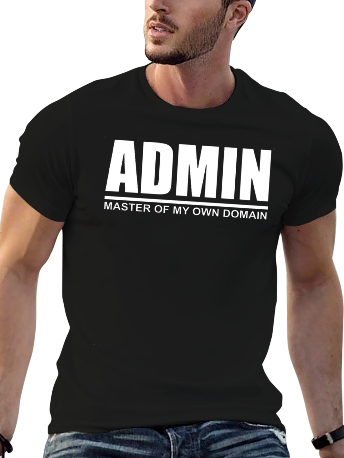 Admin Master of My Domain Black Graphic Tee